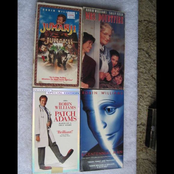 Patch Adams Bicentennial Man Jumanji Mrs. Doubtfire VHS Cassette Tape Bundle $4 - Picture 1 of 11